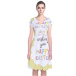 Easter Unicorn Short Sleeve Front Wrap Dress