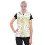 Easter Unicorn Women s Button Up Puffer Vest