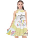 Easter Unicorn Halter Neckline Chiffon Dress 