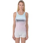 Watercolor Gradient Ombre One Piece Boyleg Swimsuit