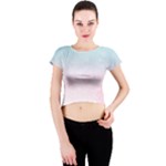 Watercolor Gradient Ombre Crew Neck Crop Top