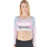 Watercolor Gradient Ombre Long Sleeve Crop Top