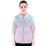 Watercolor Gradient Ombre Women s Zipper Hoodie