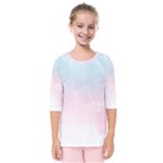 Watercolor Gradient Ombre Kids  Quarter Sleeve Raglan Tee