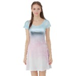 Watercolor Gradient Ombre Short Sleeve Skater Dress