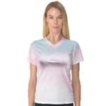 Watercolor Gradient Ombre V-Neck Sport Mesh Tee