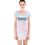 Watercolor Gradient Ombre Short Sleeve Bodycon Dress