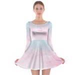 Watercolor Gradient Ombre Long Sleeve Skater Dress