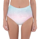 Watercolor Gradient Ombre Reversible High-Waist Bikini Bottoms