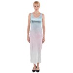 Watercolor Gradient Ombre Fitted Maxi Dress