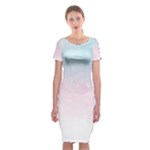 Watercolor Gradient Ombre Classic Short Sleeve Midi Dress