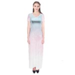 Watercolor Gradient Ombre Short Sleeve Maxi Dress