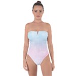 Watercolor Gradient Ombre Tie Back One Piece Swimsuit