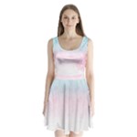 Watercolor Gradient Ombre Split Back Mini Dress 