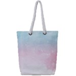 Watercolor Gradient Ombre Full Print Rope Handle Tote (Small)