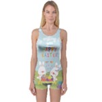 easter bunnies One Piece Boyleg Swimsuit