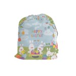 easter bunnies Drawstring Pouch (Large)