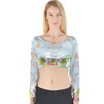 easter bunnies Long Sleeve Crop Top