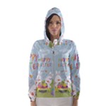 easter bunnies Hooded Wind Breaker (Women)