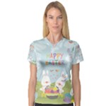 easter bunnies V-Neck Sport Mesh Tee