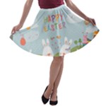 easter bunnies A-line Skater Skirt