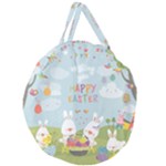 easter bunnies Giant Round Zipper Tote