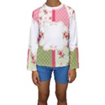 Shabby Chic Roses Kids  Long Sleeve Swimwear