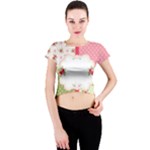 Shabby Chic Roses Crew Neck Crop Top