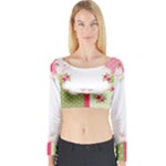 Shabby Chic Roses Long Sleeve Crop Top