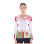 Shabby Chic Roses Women s Long Sleeve Tee