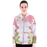 Shabby Chic Roses Women s Zipper Hoodie