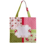 Shabby Chic Roses Zipper Grocery Tote Bag