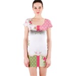 Shabby Chic Roses Short Sleeve Bodycon Dress