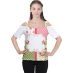 Shabby Chic Roses Cutout Shoulder Tee