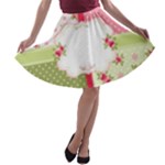 Shabby Chic Roses A-line Skater Skirt