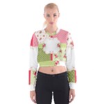 Shabby Chic Roses Cropped Sweatshirt