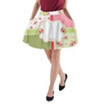 Shabby Chic Roses A-Line Pocket Skirt