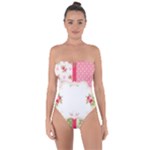 Shabby Chic Roses Tie Back One Piece Swimsuit