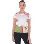 Shabby Chic Roses Short Sleeve Sports Top 