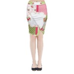 Shabby Chic Roses Midi Wrap Pencil Skirt