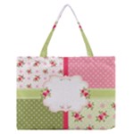 Shabby Chic Roses Zipper Medium Tote Bag