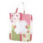 Shabby Chic Roses Giant Grocery Zipper Tote