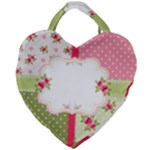 Shabby Chic Roses Giant Heart Shaped Tote