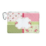 Shabby Chic Roses Canvas Cosmetic Bag (Medium)