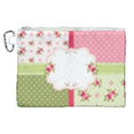 Shabby Chic Roses Canvas Cosmetic Bag (XL)