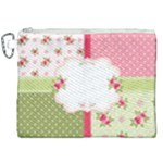 Shabby Chic Roses Canvas Cosmetic Bag (XXL)