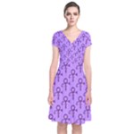 Prince love Symbol Short Sleeve Front Wrap Dress