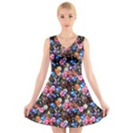 d20 Dice V-Neck Sleeveless Dress