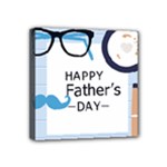 hipster happy Fathers Day  Mini Canvas 4  x 4  (Stretched)