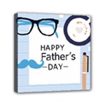 hipster happy Fathers Day  Mini Canvas 6  x 6  (Stretched)